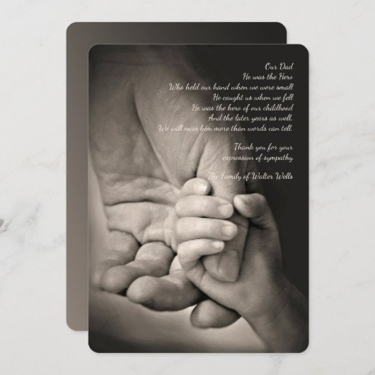 Händlerkarte zum Beileid Dankeskarte (Vorne/Hinten)