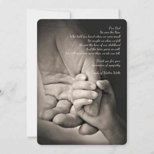 Händlerkarte zum Beileid Dankeskarte (Vorderseite)