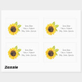 Händlerlackiertes Sonnenblumenlabel Rechteckiger Aufkleber (Blatt)