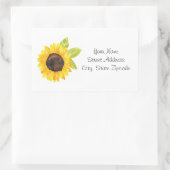 Händlerlackiertes Sonnenblumenlabel Rechteckiger Aufkleber (Tasche)