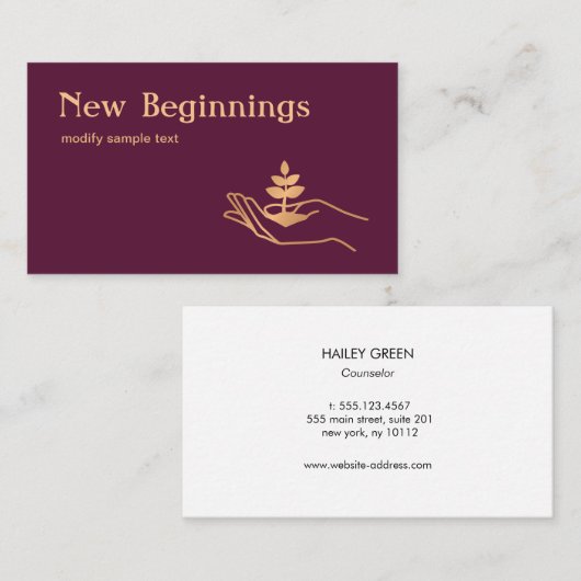 Händlerleder Pflanze Wellness-Berater Visitenkarte (Vorne/Hinten)