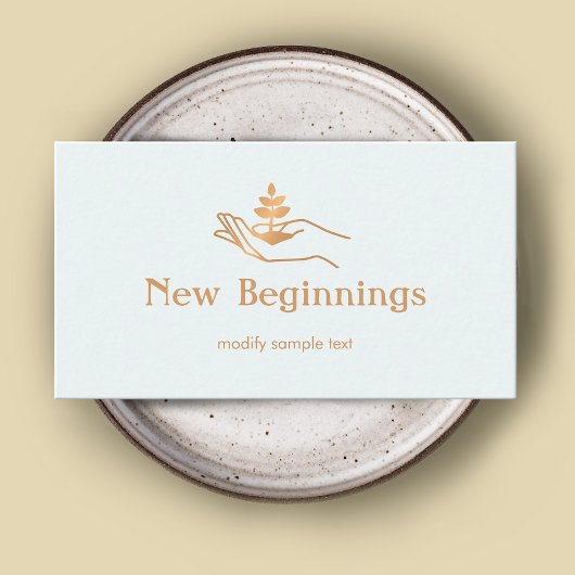 Händlerleder Pflanze Wellness-Berater Visitenkarte