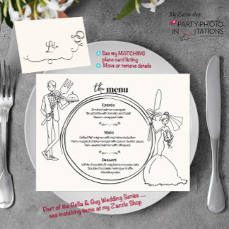 Händlermenü für Hochzeitsessen Postkarte