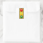 händlersadhappy.png quadratischer aufkleber (Tasche)