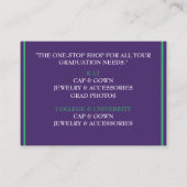 Händlerübersicht für grüne und Lila Abschlüsse Visitenkarte (Rückseite)