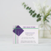 Händlerübersicht für grüne und Lila Abschlüsse Visitenkarte (Stehend Vorderseite)