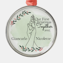 Händlerverflechtungen Erste Weihnachten gemeinsam Ornament Aus Metall