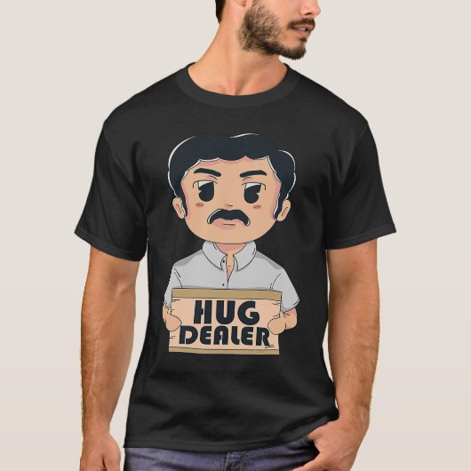 Händlerverkäufer von Hug gibt Liebe-freundlichen H T-Shirt (Vorderseite)