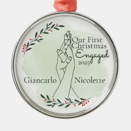 Händlerverschluss Erste Weihnachten Verlobt Ornament Aus Metall