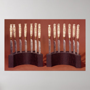 Handles mit geschnitzten Kniffen, die englische Mo Poster