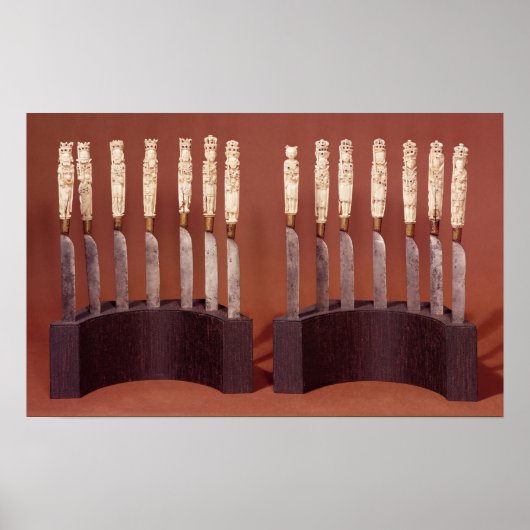 Handles mit geschnitzten Kniffen, die englische Mo Poster (Vorne)