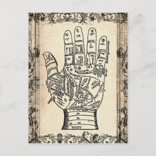 Handlesekunst Vintage Wahrsager Postkarte