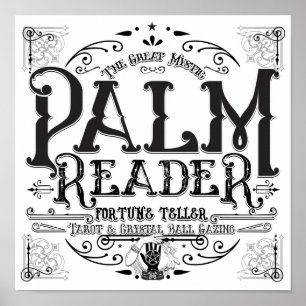 Handleser Vintagemagie Wahrsagerin Halloween Poster