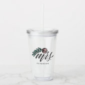 Handlettered Frau Your Name Acryltrinkbecher (Vorderseite)