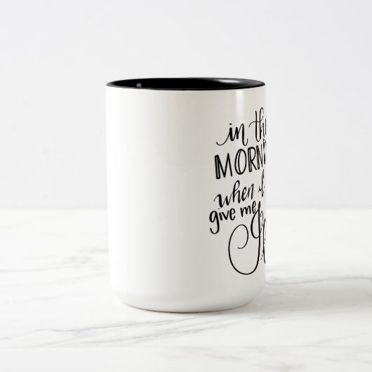 Handlettered Tasse, christliches Sprichwort, geben Zweifarbige Tasse (Mittel)