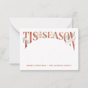 Handlettered Tis The Season Weihnachten Mitteilungskarte