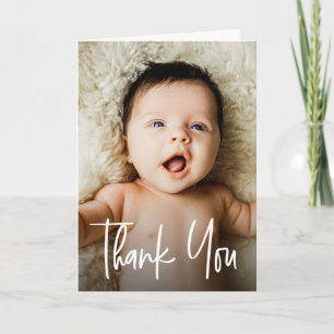 Handlettering Benutzerdefinierte Baby Shower Foto  Dankeskarte