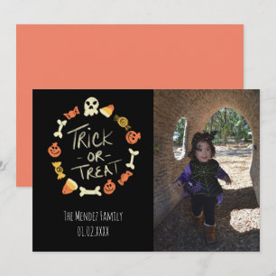 Handlettering-Halloween-Kreide-Fotokarte Feiertagskarte