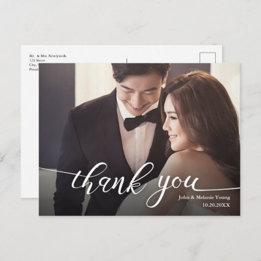 HANDLETTERING SCRIPT WEDING DANKE POSTKARTE (Vorne/Hinten)