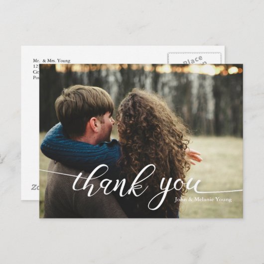HANDLETTERING SCRIPT WEDING DANKE POSTKARTE (Vorne/Hinten)