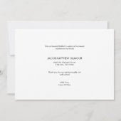 Handlettern Baby Boy Foto Babydusche Danke Ankündigung (Rückseite)