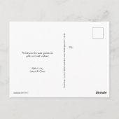 Handlettern Baby Feet Blue Baby Dusche Vielen Dank Postkarte (Rückseite)