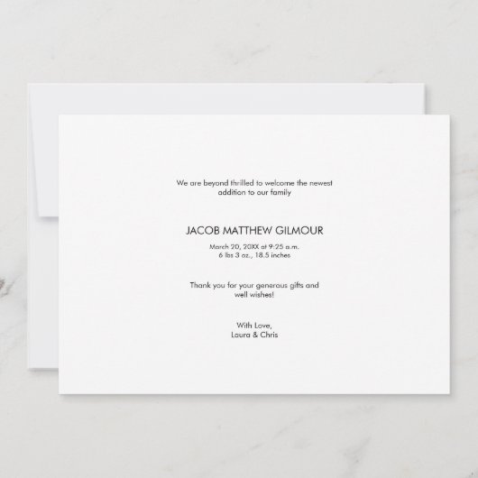 Handlettern Baby Foto Dusche Blue Script Ankündigung (Rückseite)