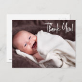 Handlettern Baby Girl Foto Babydusche Postkarte (Vorne/Hinten)