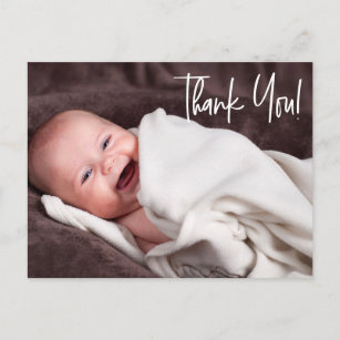Handlettern Baby Girl Foto Babydusche Postkarte