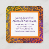 Handlich Lila und orange Quadratische Visitenkarte (Vorderseite)