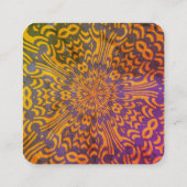 Handlich Lila und orange Quadratische Visitenkarte (Rückseite)