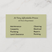 Handliche Mann-Visitenkarte Visitenkarte (Rückseite)