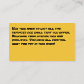 Handliche Mann-Visitenkarte Visitenkarte (Rückseite)