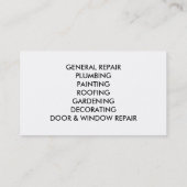 Handlicher Mann Visitenkarte (Rückseite)