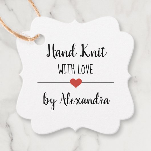 Handlicher Strick mit Liebe Geschenkanhänger (Vorderseite)