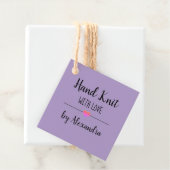 Handlicher Strick mit lila Liebe Geschenkanhänger (Beispiel)