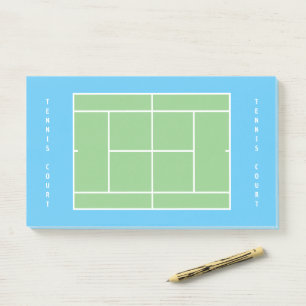 Handliches leeres Tennisplatz-Layout klebriger Pos Post-it Klebezettel