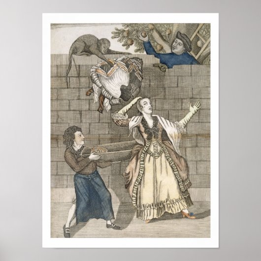 Handlicht von einem Affen oder dem Kopf der Dame Poster (Vorne)