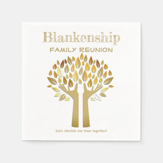 Handling Up Tree Blätter Family Wiedersehen Essent Serviette (Vorderseite)