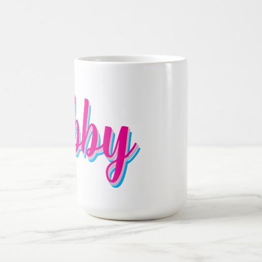 Handling von Skriptnamen Pink Blue Custom Kaffeetasse (Mittel)