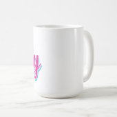 Handling von Skriptnamen Pink Blue Custom Kaffeetasse (VorderseiteRechts)