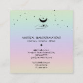 *~* Handluna Moon Magic Boho Rainbow Quadratische Visitenkarte (Rückseite)