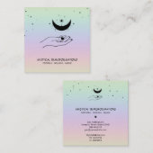 *~* Handluna Moon Magic Boho Rainbow Quadratische Visitenkarte (Vorne/Hinten)