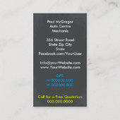 Handlung konzentriert/Mechanic Geschäft Card Visitenkarte (Rückseite)