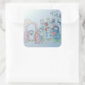 Handlungen der Güte Quadratischer Aufkleber (Tasche)