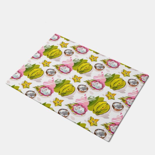 Handlungsfreiheit-strukturiertes Frucht-Muster Fußmatte (Schrägansicht)