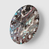 Handmade abstract painting - Kook Art - Wall Clock Runde Wanduhr (Winkel)