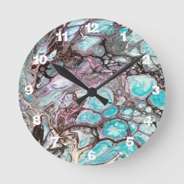 Handmade abstract painting - Kook Art - Wall Clock Runde Wanduhr