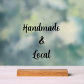 Handmade and Local Craft Fair Table Acrylschild (Neutral)