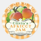 Handmade Apricot Jam Runder Aufkleber (Vorderseite)